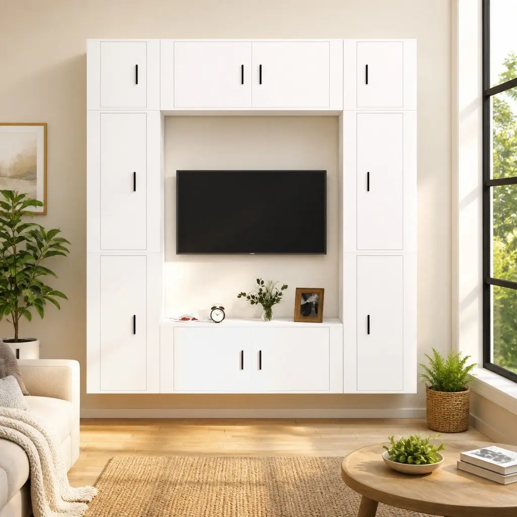 8-Piece Wall-Mounted TV Cabinet Set