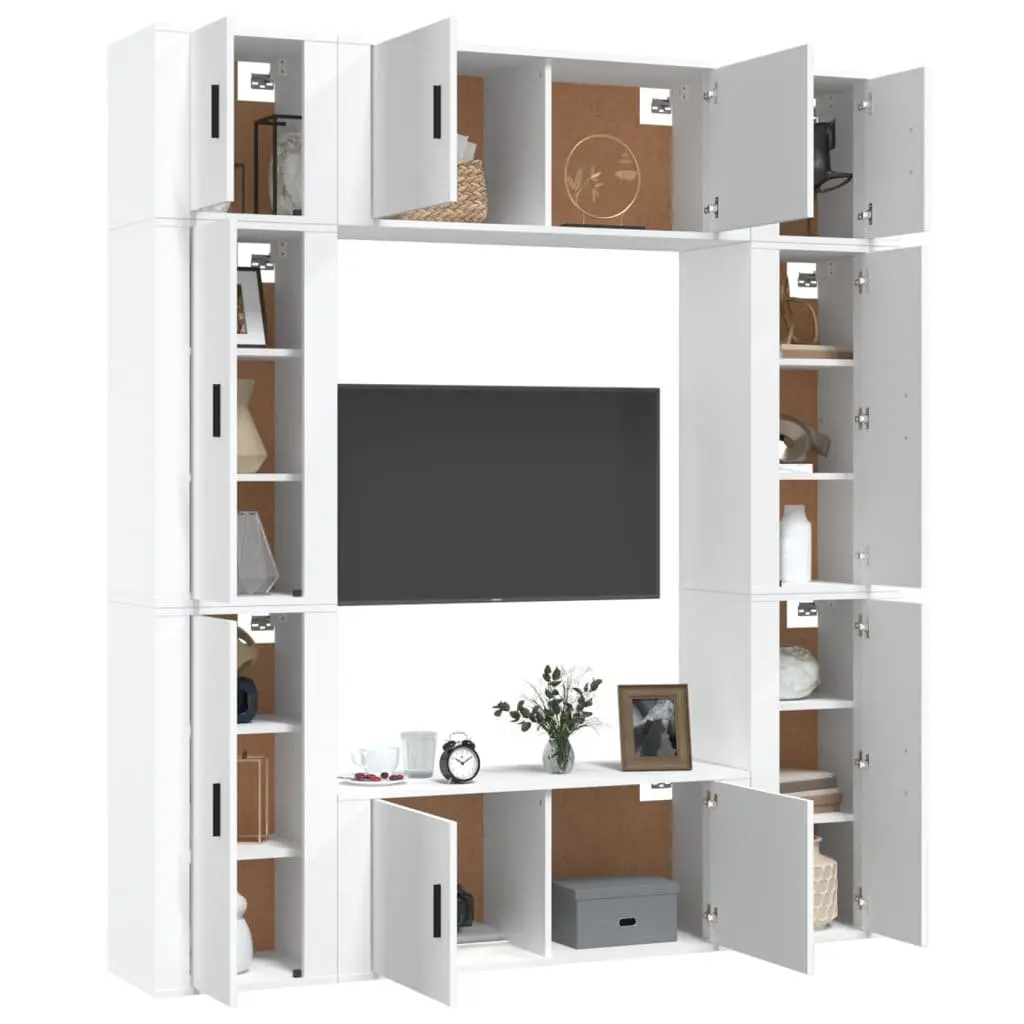 8-Piece Wall-Mounted TV Cabinet Set