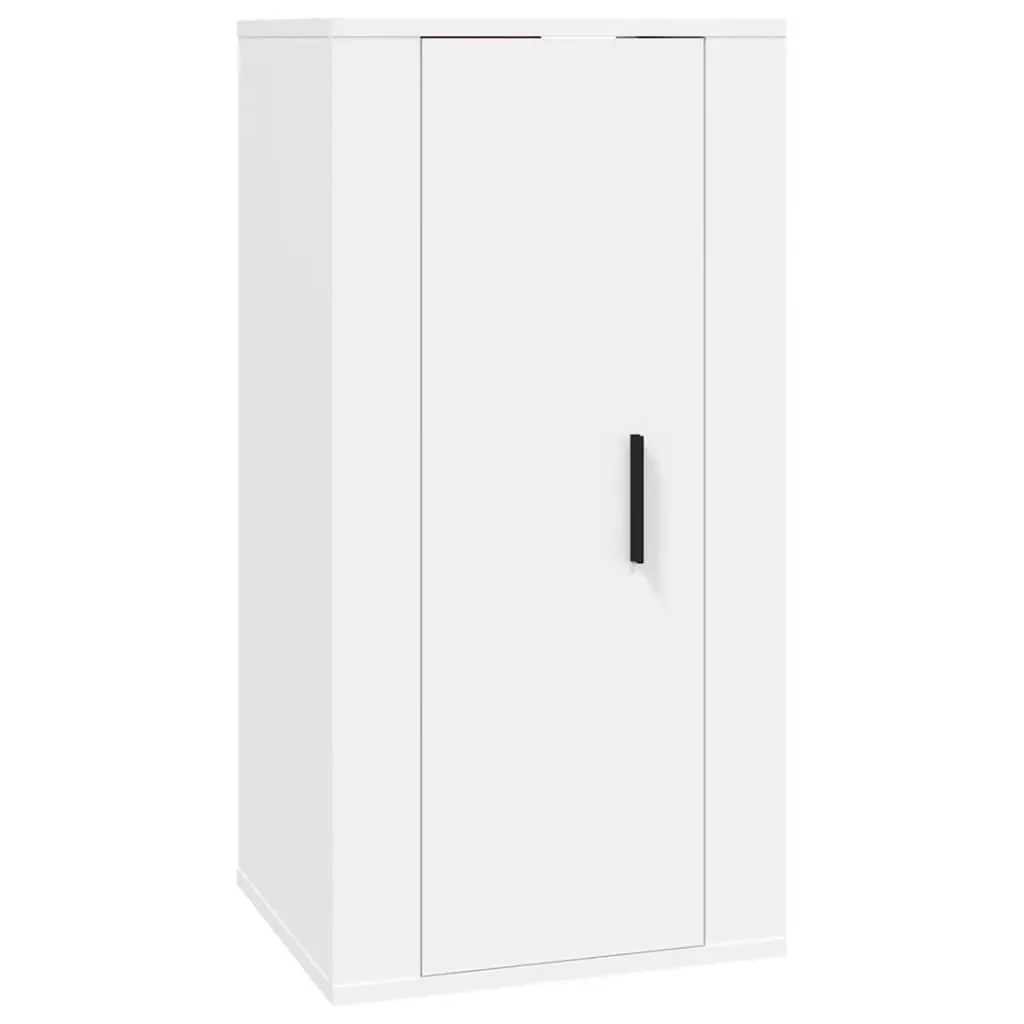 5 Piece TV Cabinet Set Wall Mounted Storage White Engineered Wood Unit
