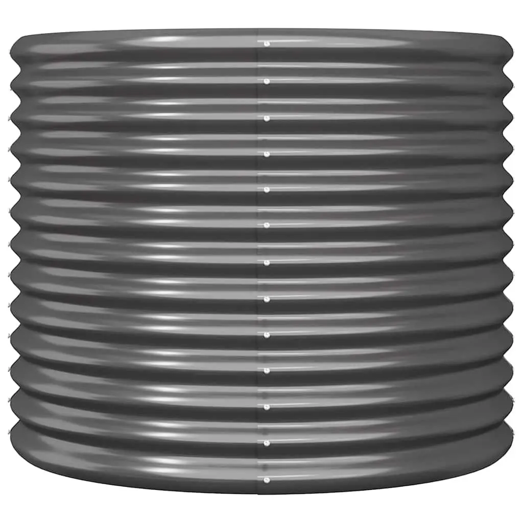 Raised Bed Planter Weather Resistant Anthracite Galvanised Steel 80x80x68cm