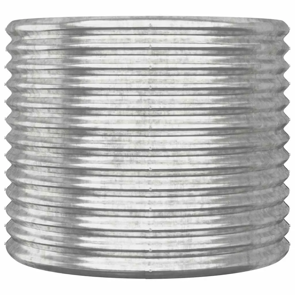 Garden Planter Galvanised Steel Outdoor Flower Pot Container Box 80 x 80 x 68 cm