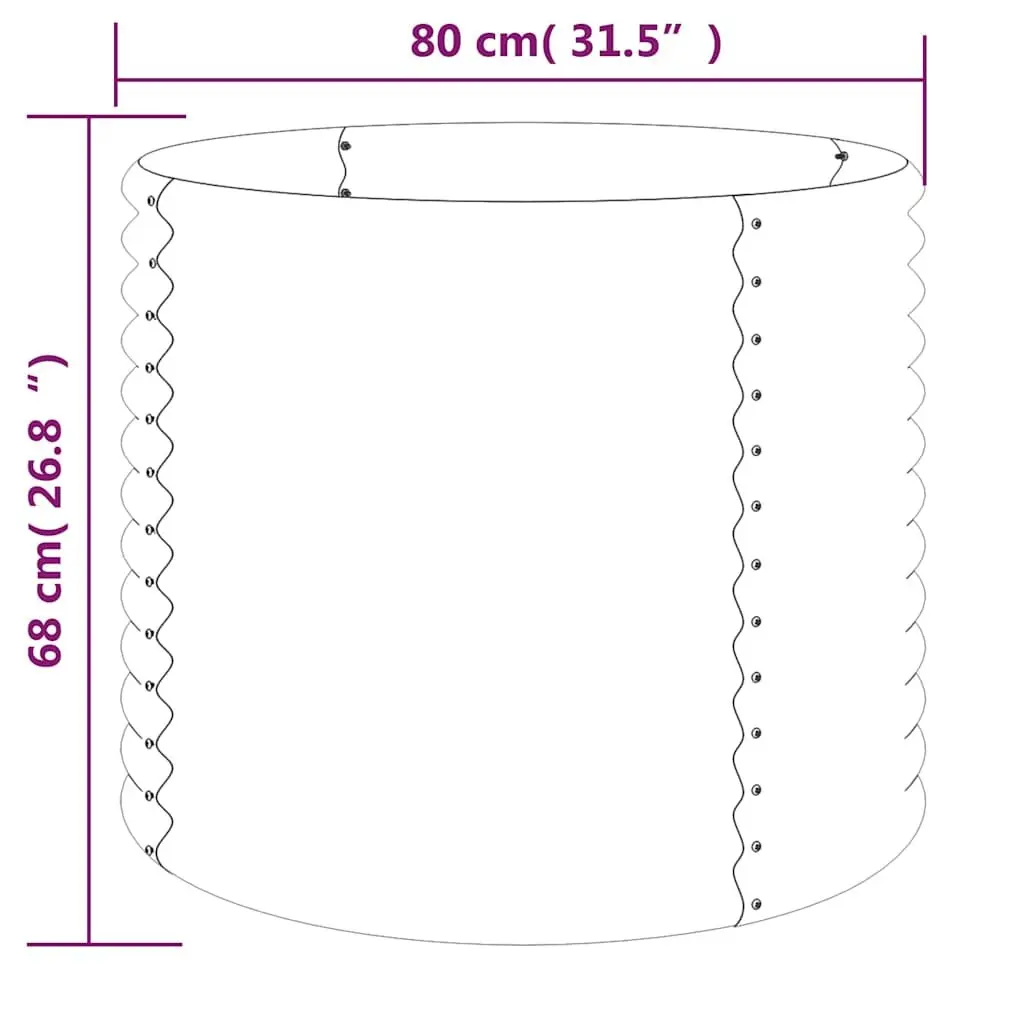 Garden Planter Galvanised Steel Outdoor Flower Pot Container Box 80 x 80 x 68 cm