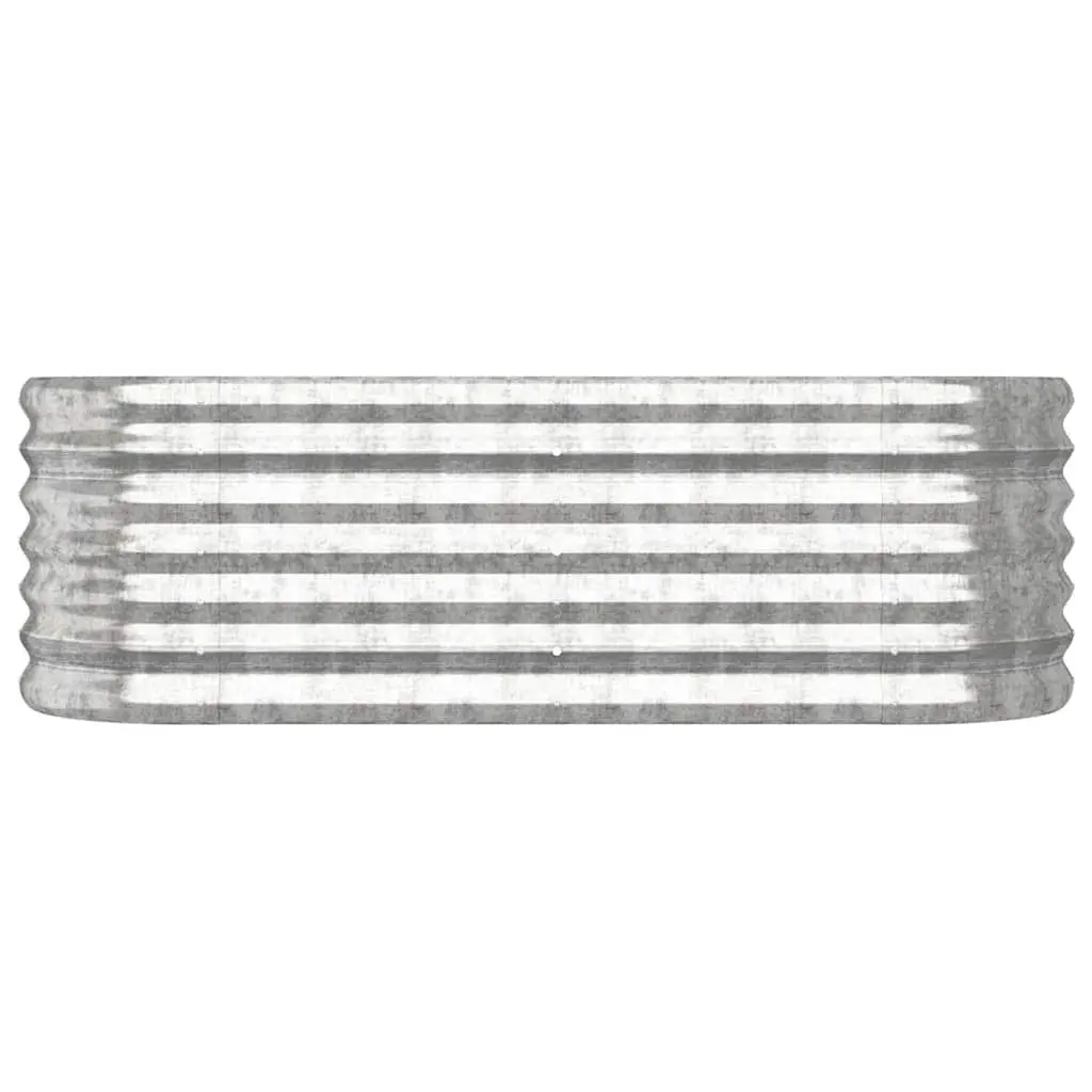 Raised Garden Bed Planter Box Silver Galvanised Steel Frame 114 x 40 x 36 cm