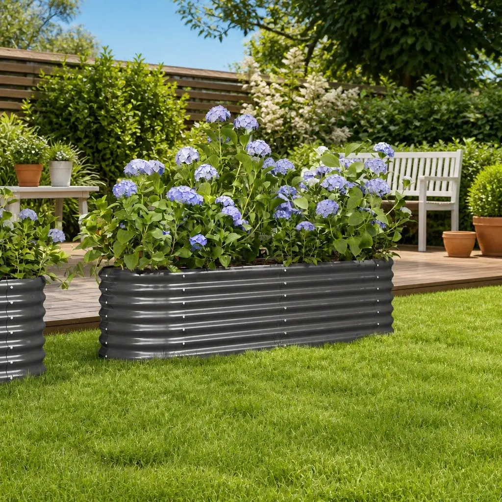 Garden Raised Bed Planter Box Galvanised Steel 152 x 40 x 36 cm
