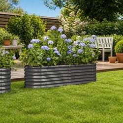 Garden Raised Bed Planter Box Galvanised Steel Outdoor Patio Balcony Vegetable