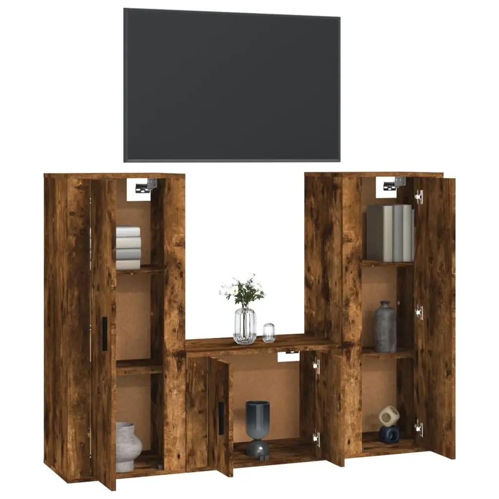 3-Piece Wall-Mounted TV Cabinet Set