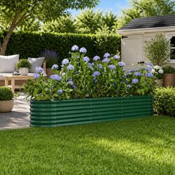 Friendly Green Steel Planter Bed for Your Gardening Joy