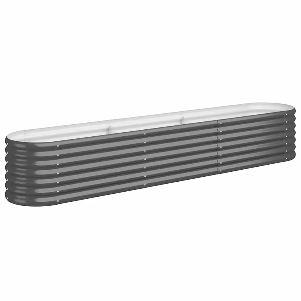 Raised Garden Bed Anthracite Steel Frame 224 x 40 x 36 cm