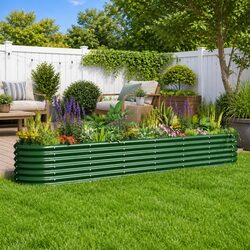 Garden Raised Bed Planter Box Outdoor Vegetable Flower Herb Container Green