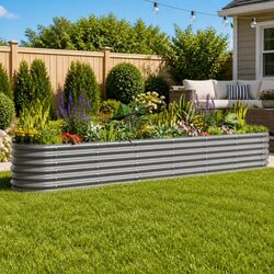 Your New Favourite Grey Raised Bed Planter Box 260x40x36cm