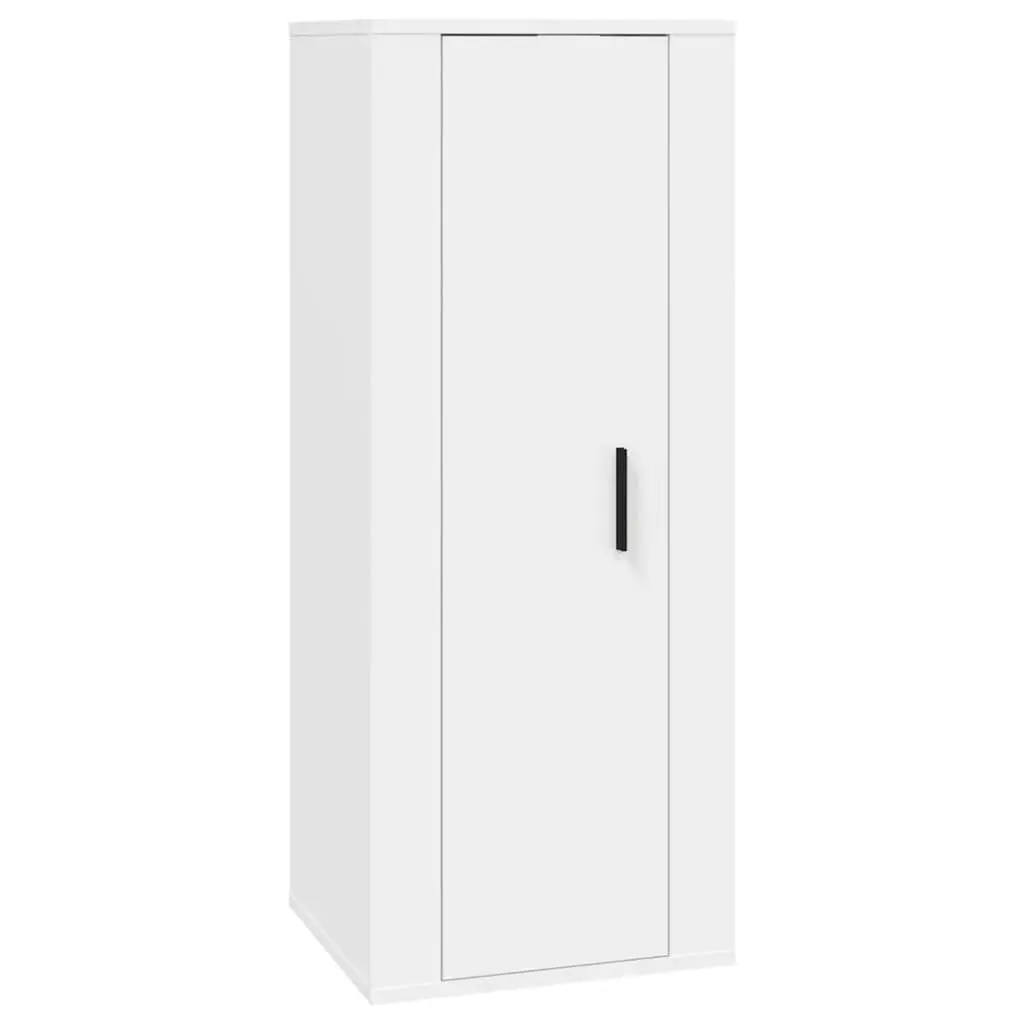 TV Cabinet Set Wall-Mounted 6 Piece White Engineered Wood Units