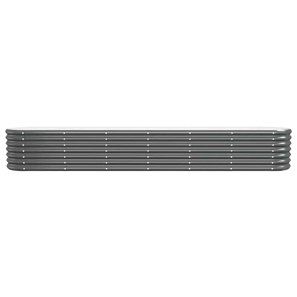Garden Bed Planter Box Galvanised Steel Anthracite 260x40x36cm Suitable for Vegetables Flowers Herbs