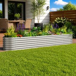 Garden Raised Bed Galvanised Steel Planter Box Outdoor Vegetable Flower Herb
