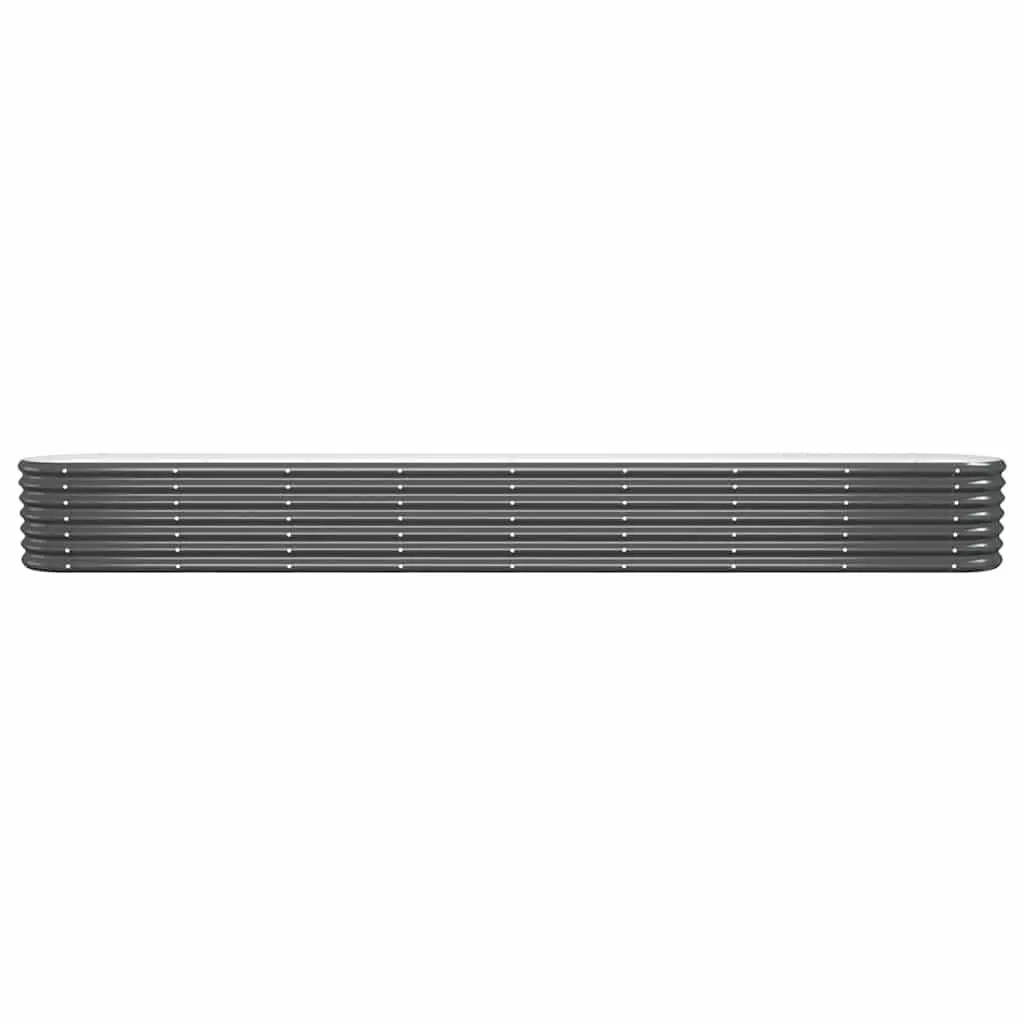Raised Garden Bed Planter Box Anthracite Galvanised Steel 332x40x36cm Outdoor