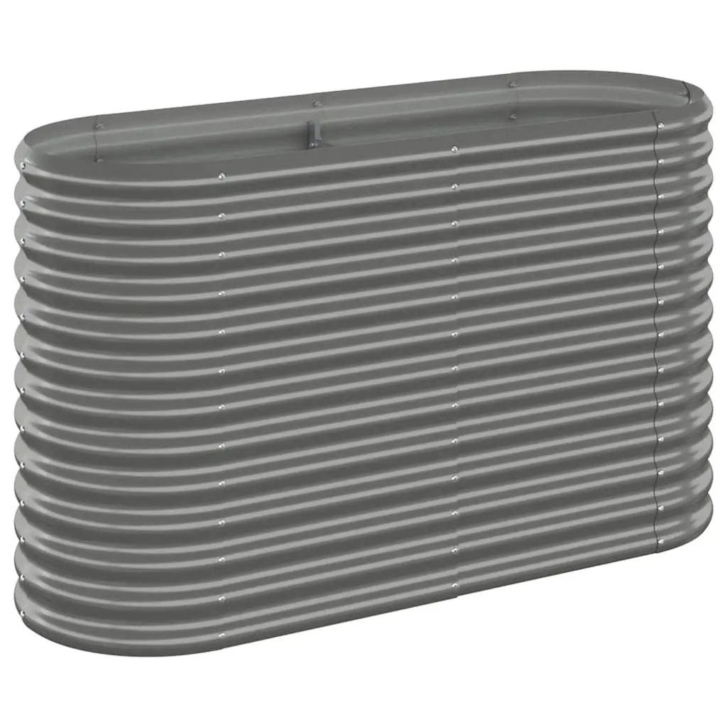 Garden Raised Bed Planter Box Galvanised Steel Frame Grey 114x40x68cm