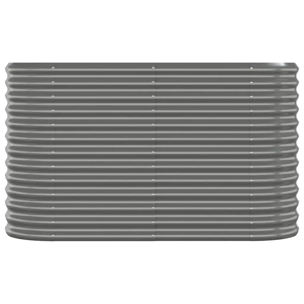 Garden Raised Bed Planter Box Galvanised Steel Frame Grey 114x40x68cm
