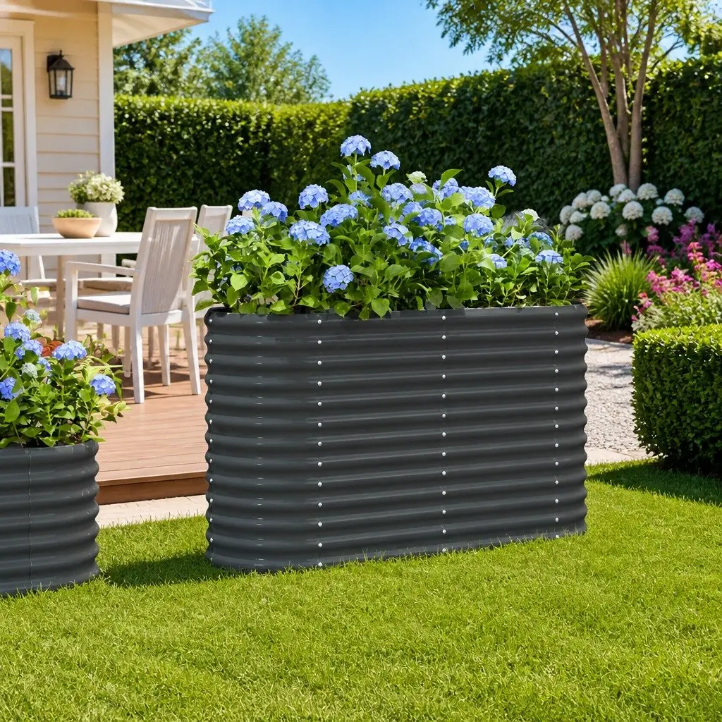 Garden Raised Bed Planter Box Sturdy Steel Frame 114 x 40 x 68 cm