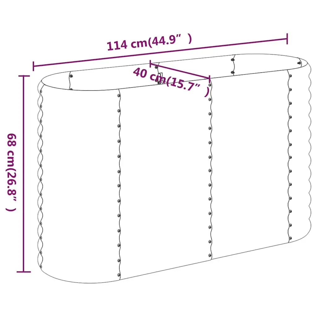 Garden Raised Bed Planter Box Sturdy Steel Frame 114 x 40 x 68 cm