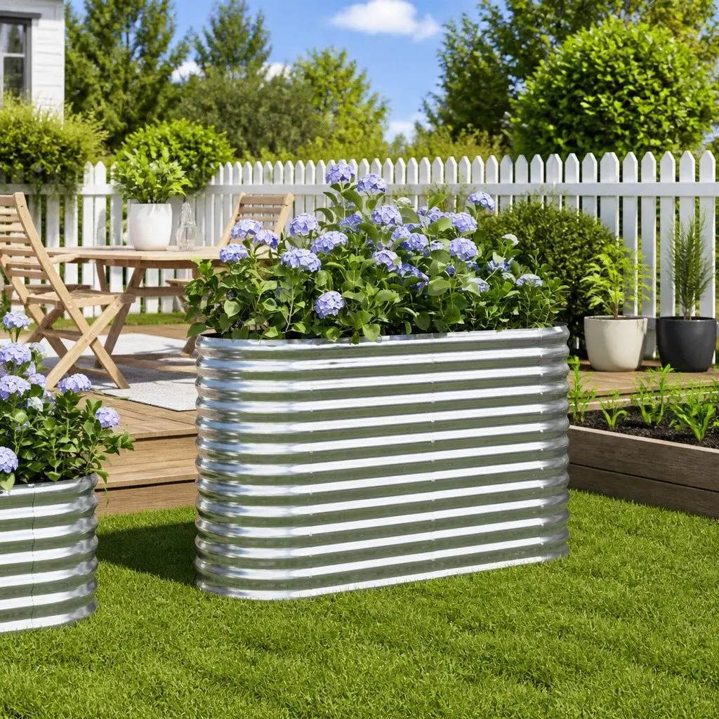 Raised Garden Bed Galvanised Steel Planter Box Sturdy Construction 114 x 40 x 68 cm