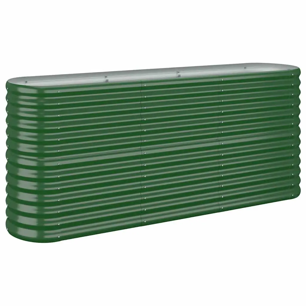 Outdoor Raised Bed Planter Box Durable Galvanised Steel Frame Green 152x40x68cm