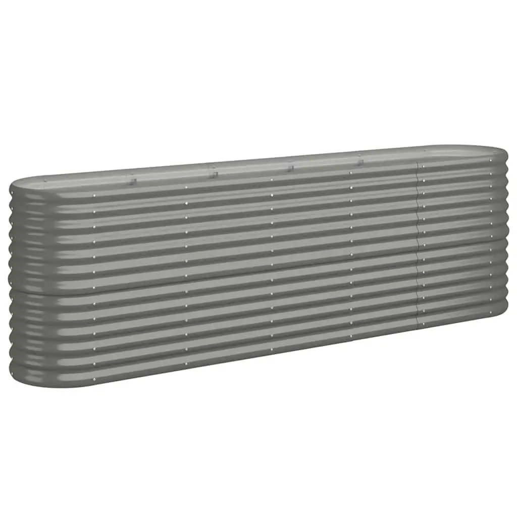 Garden Raised Bed Planter Box Galvanised Steel Frame Weather Resistant 224x40x68 cm
