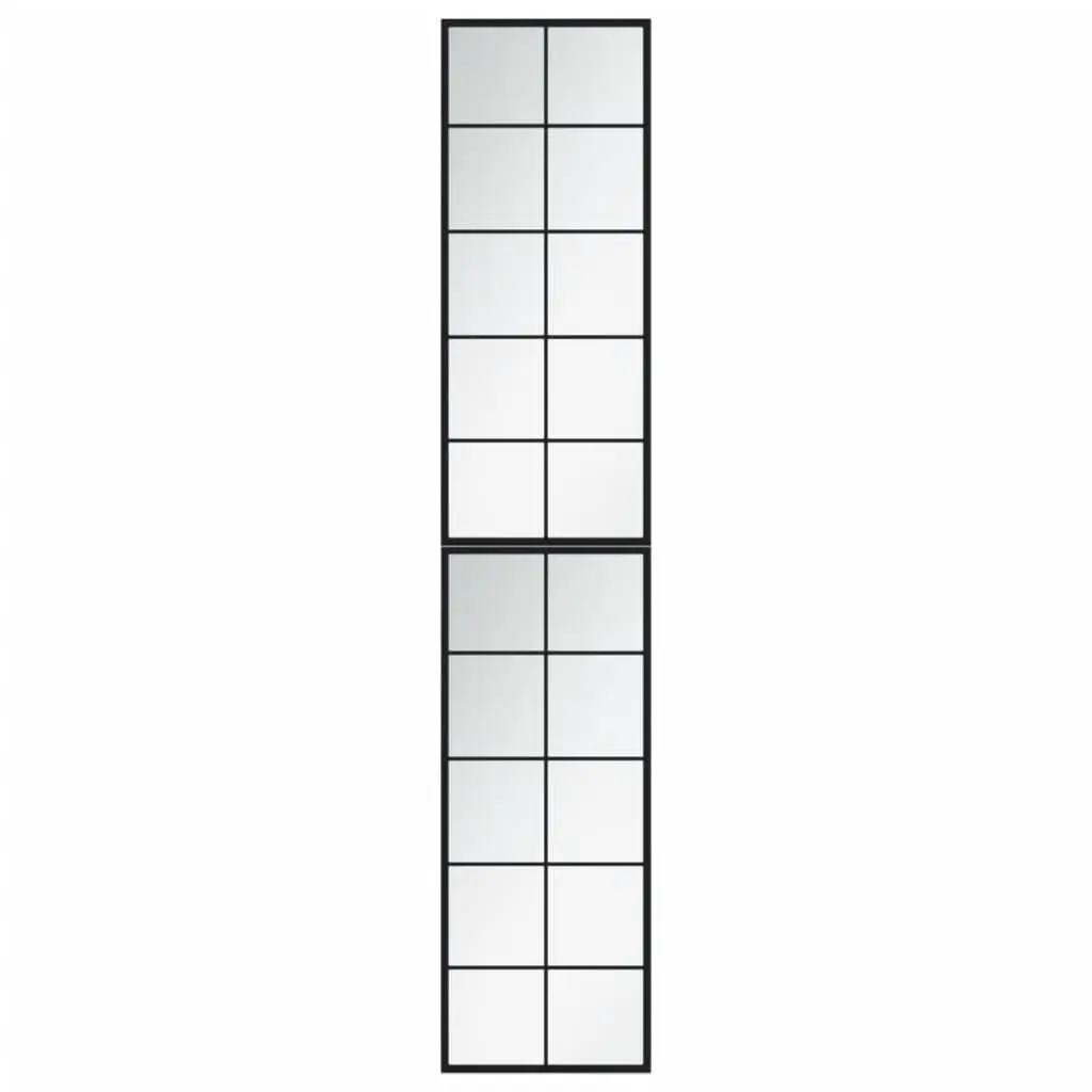 Wall Mirrors Black Metal Frame 100x40 cm 2 pcs Decorative Bedroom Bathroom