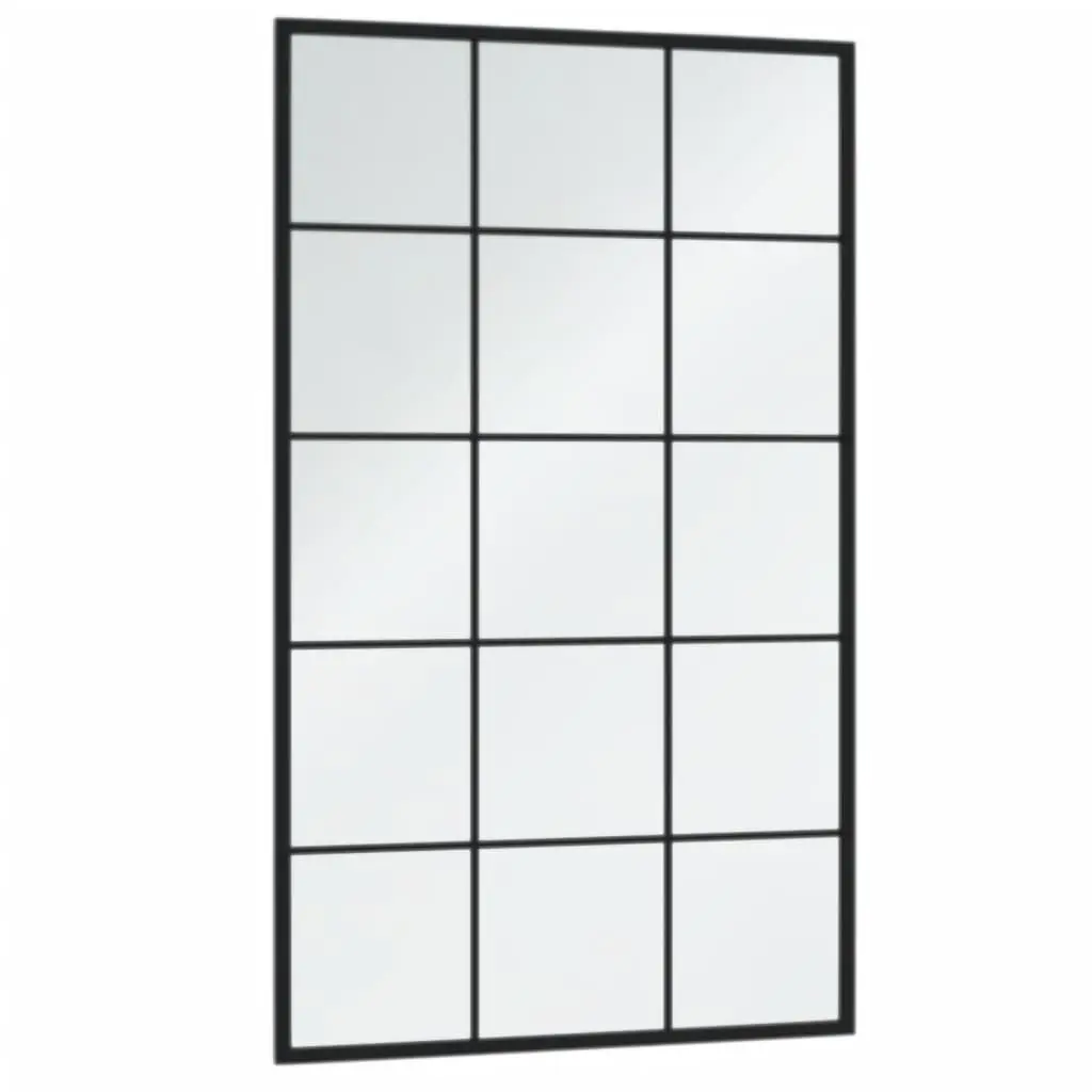 Wall Mirrors Black Metal Frame 100x60 cm 3 Pieces