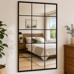Wall Mirrors Set of 6 pcs Black 100x60 cm Metal Decorative Home Decor