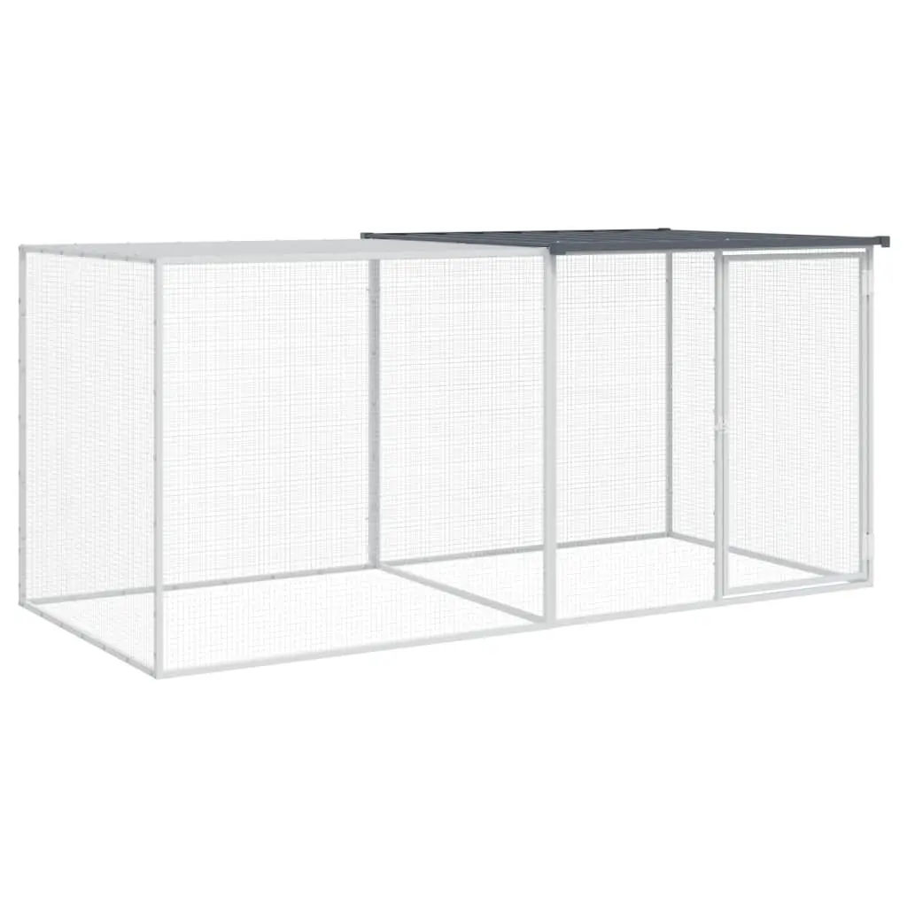 Chicken Cage with Roof Galvanised Steel 203x98x90 cm