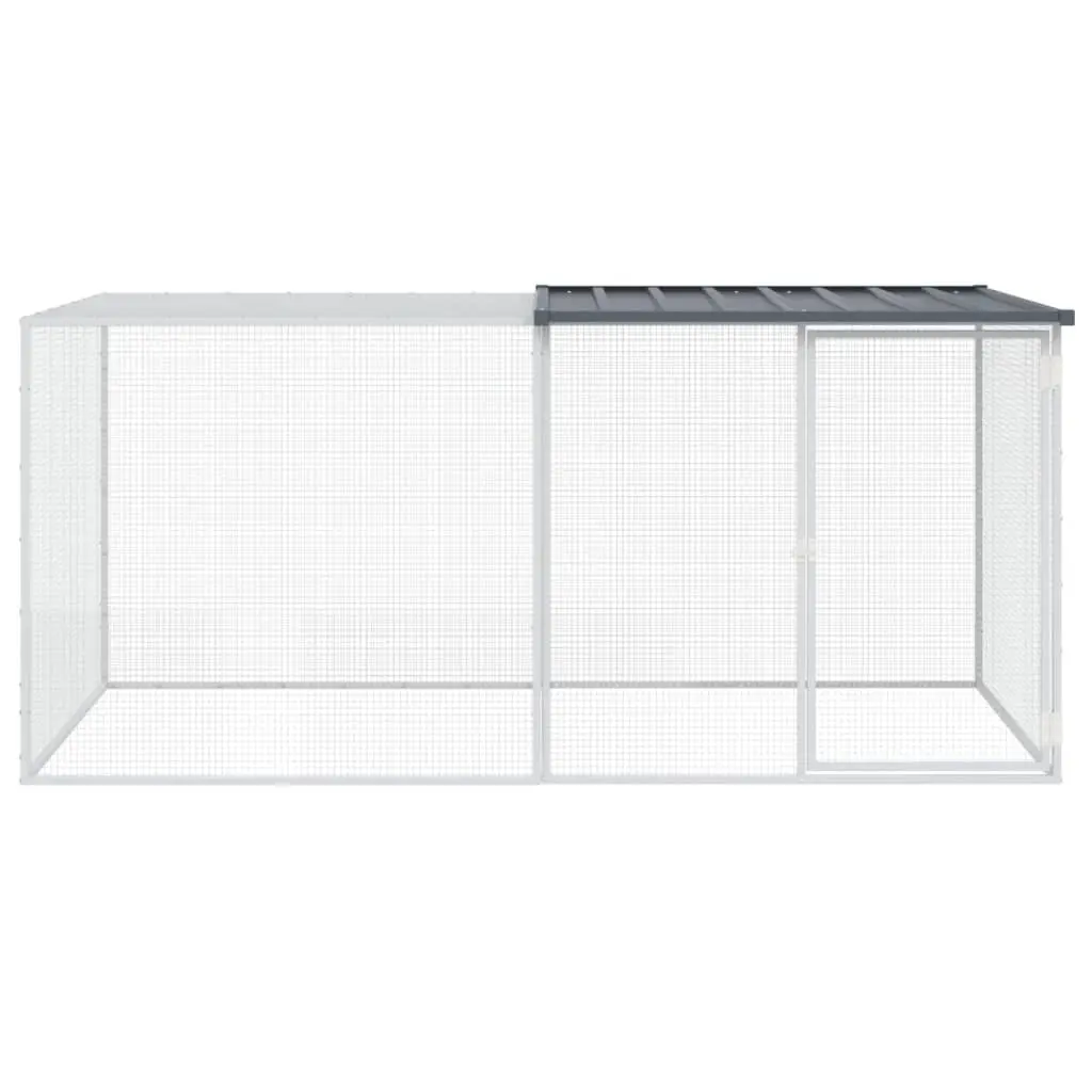 Chicken Cage with Roof Galvanised Steel 203x98x90 cm