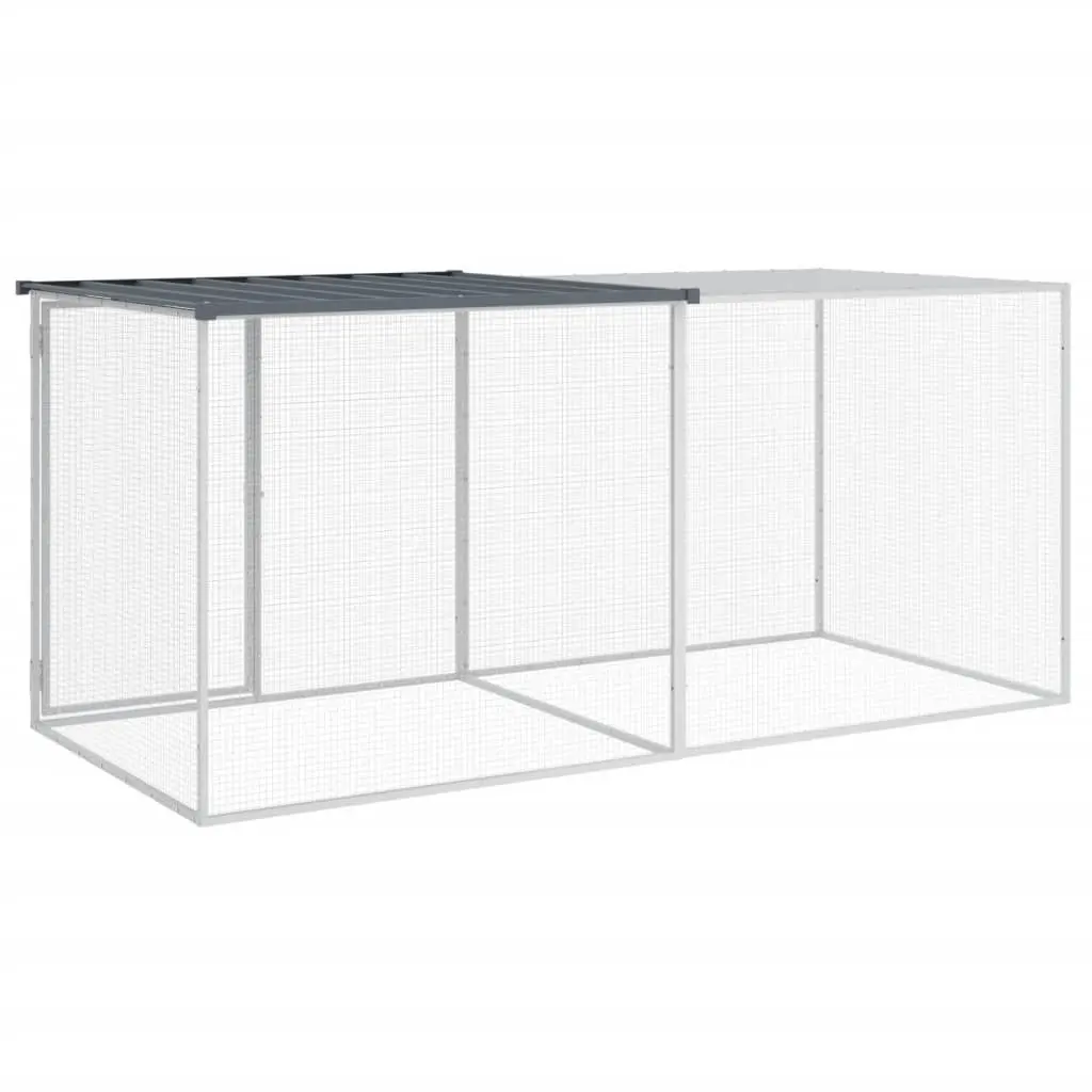 Chicken Cage with Roof Galvanised Steel 203x98x90 cm