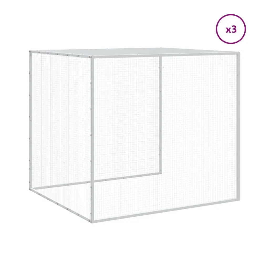 Chicken Cage with Roof 403x98x90 cm Galvanised Steel Chicken Coop Run Hen House