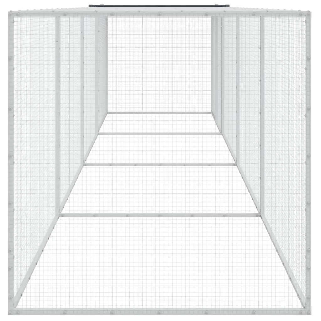 Chicken Cage with Roof 403x98x90 cm Galvanised Steel Chicken Coop Run Hen House