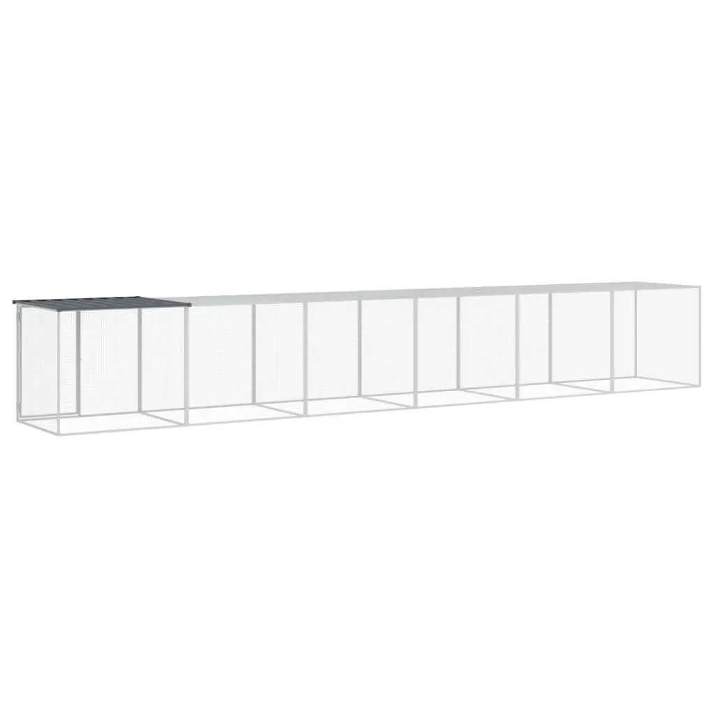 Chicken Cage Galvanised Steel with Roof 603x98x90 cm
