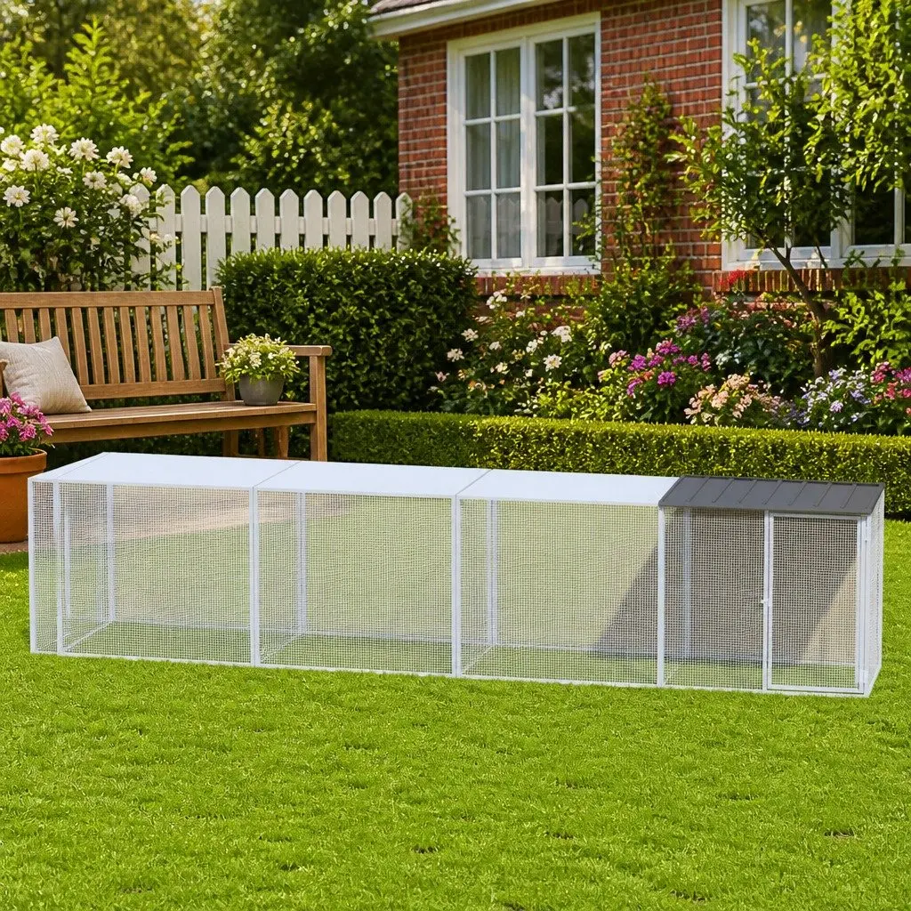 Chicken Cage with Roof Anthracite Small Animal Habitat Galvanised Steel Coop
