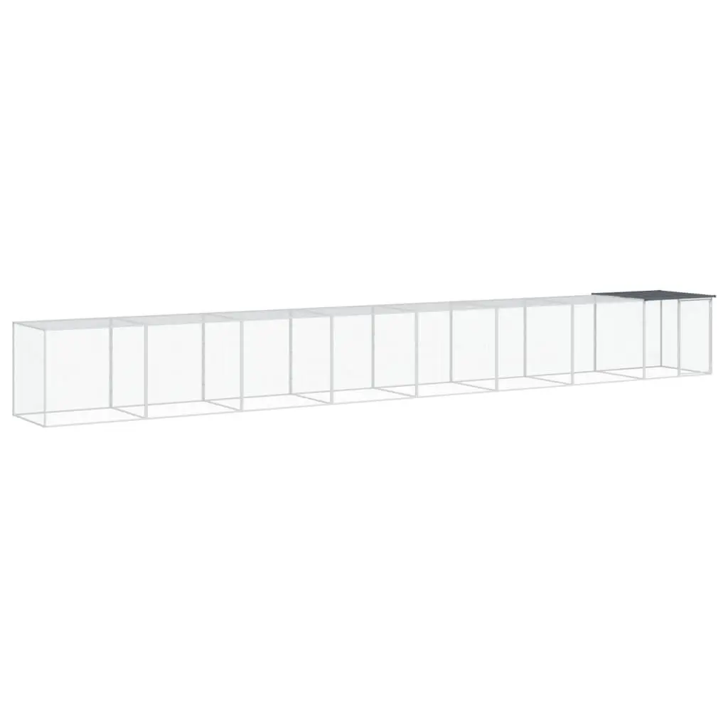 Chicken Cage with Roof Anthracite Small Animal Habitat Galvanised Steel Coop