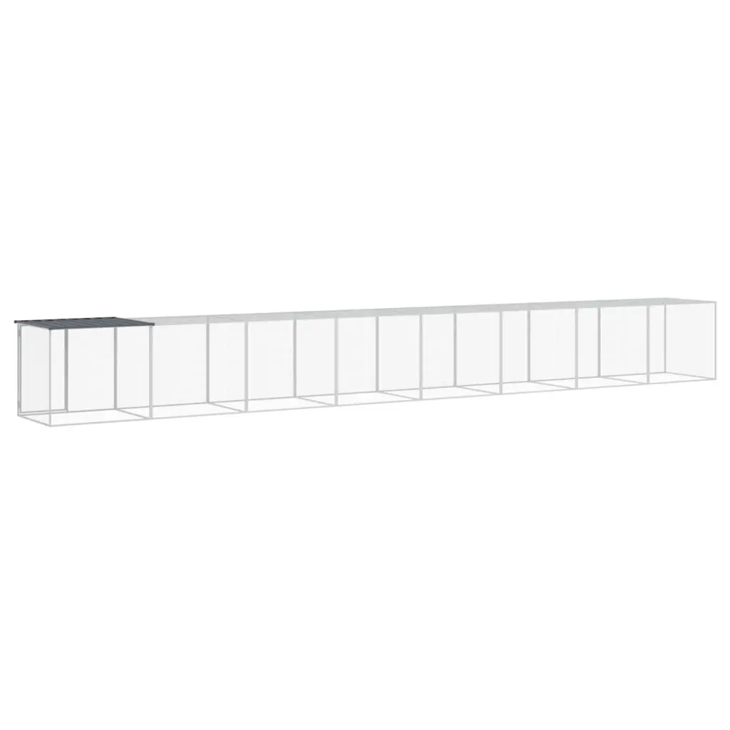 Chicken Cage with Roof Anthracite Small Animal Habitat Galvanised Steel Coop