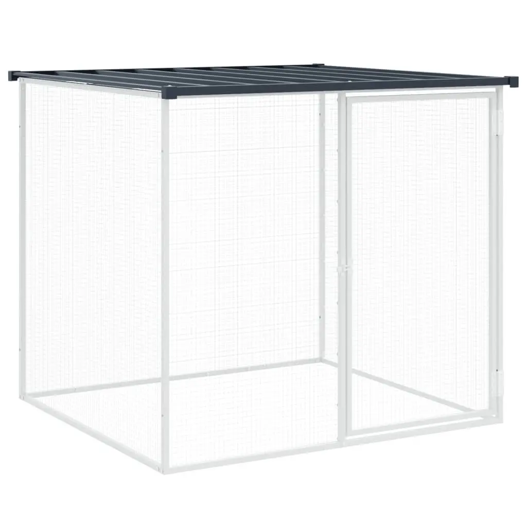Chicken Cage with Roof Galvanised Steel Anthracite 1003x98x90 cm