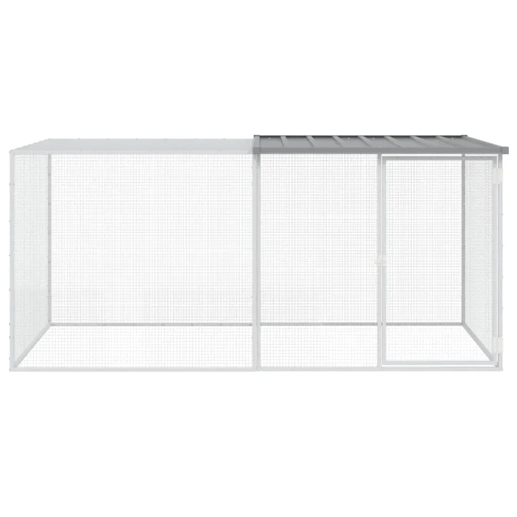 Chicken Cage with Roof Galvanised Steel 203 x 98 x 90 cm