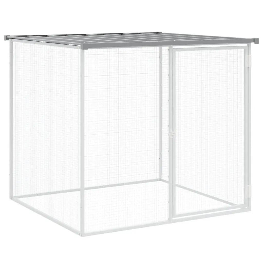 Chicken Cage with Roof Galvanised Steel Grey 403x98x90cm