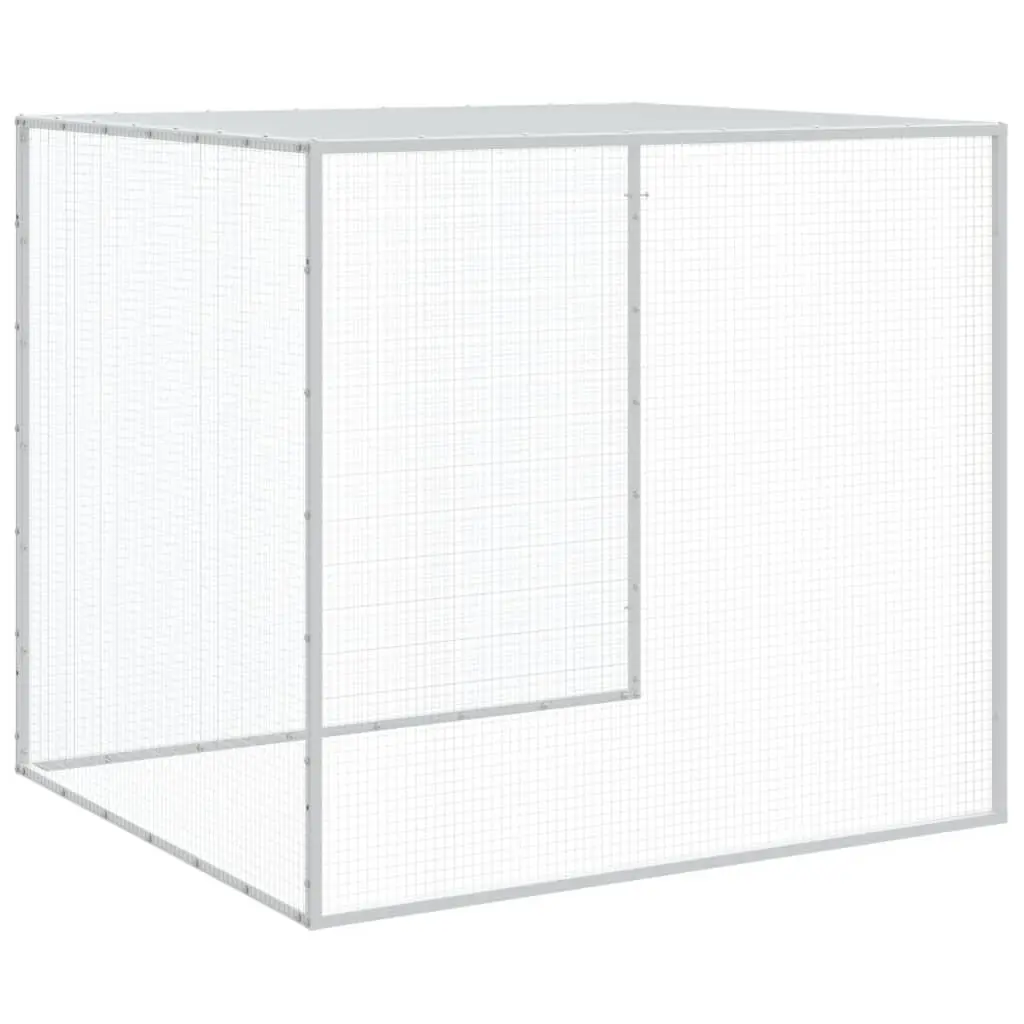 Chicken Cage with Roof Galvanised Steel Grey 403x98x90cm