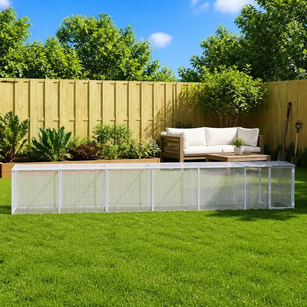 Chicken Cage with Roof Galvanised Steel 603x98x90 cm