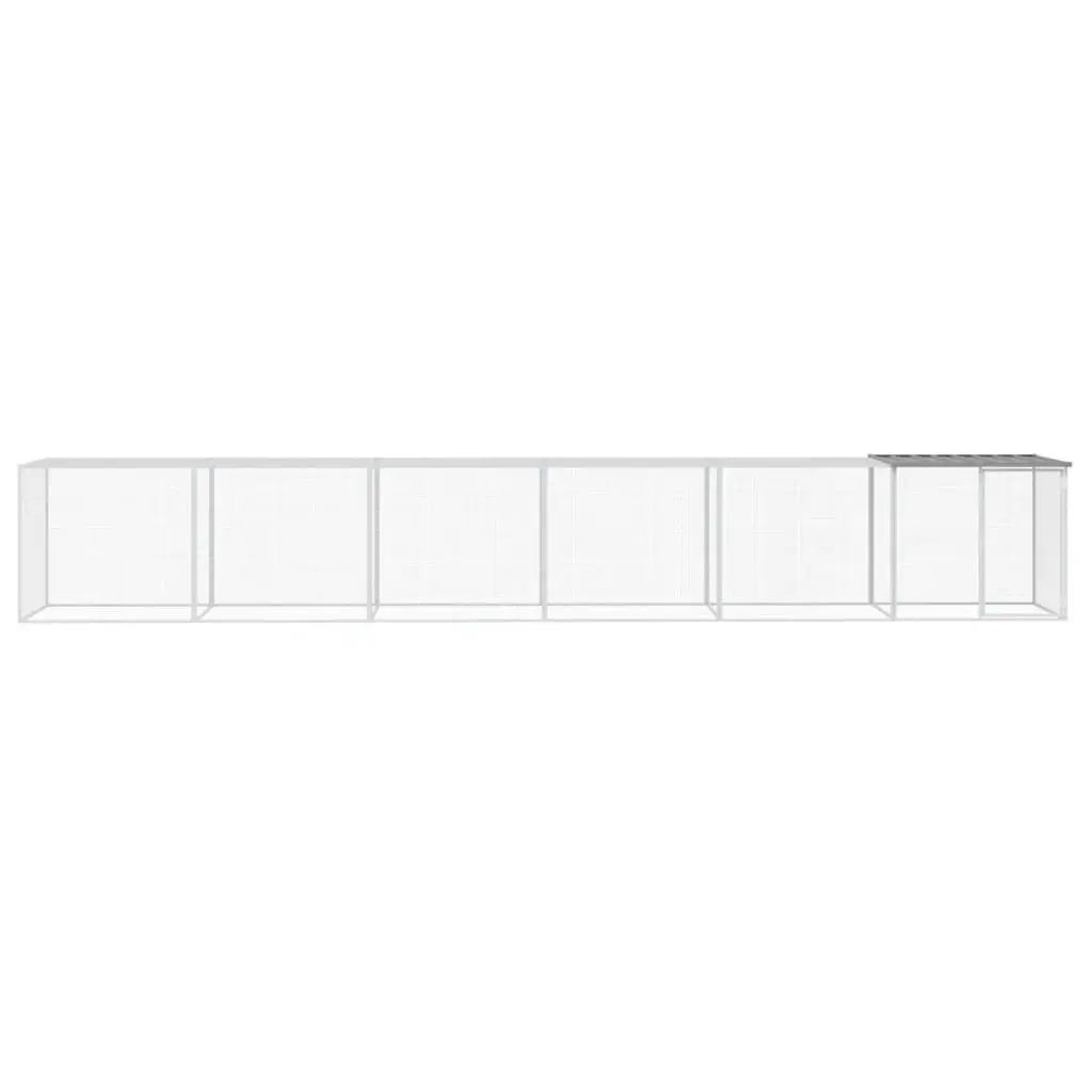 Chicken Cage with Roof Galvanised Steel 603x98x90 cm