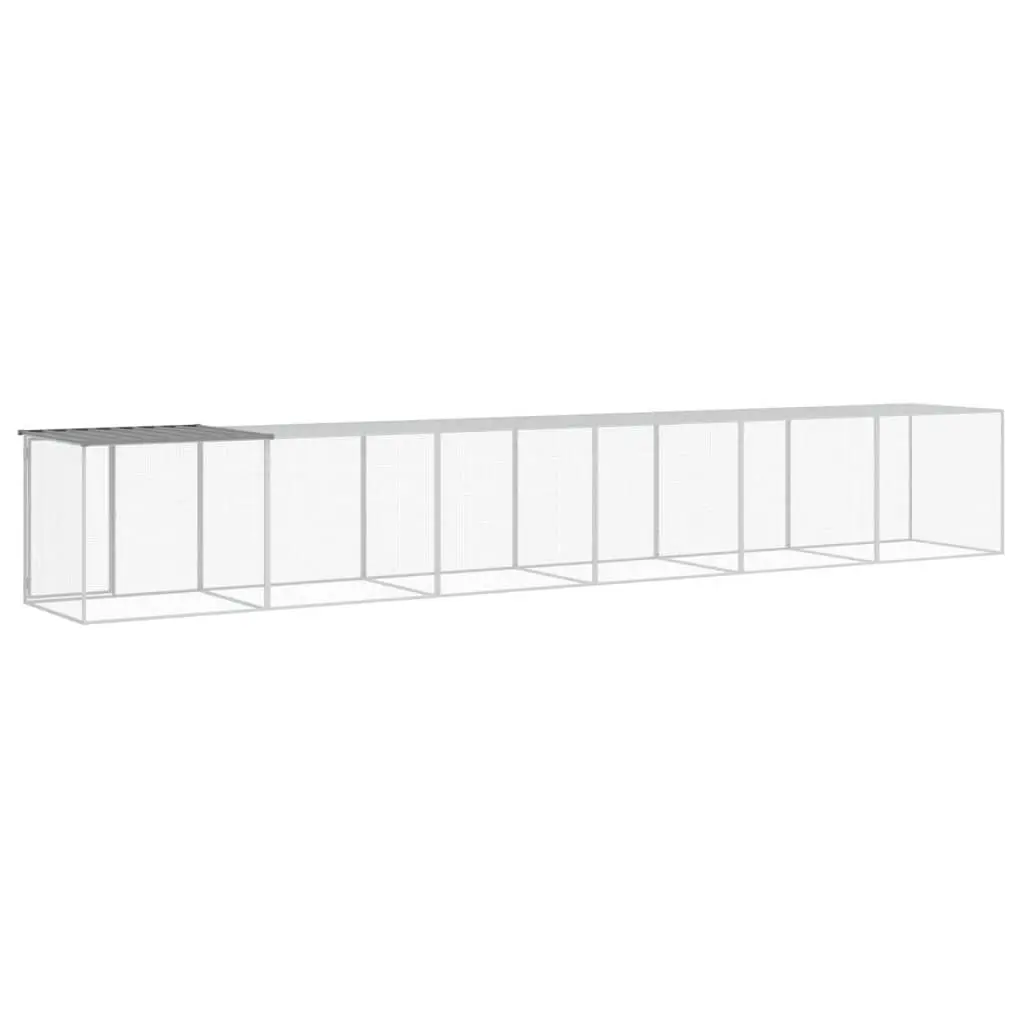 Chicken Cage with Roof Galvanised Steel 603x98x90 cm