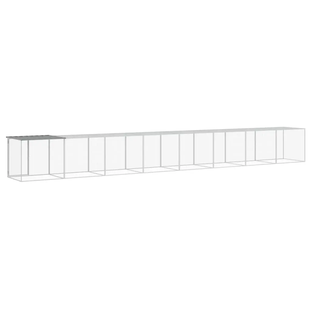 Chicken Cage with Roof Galvanised Steel 803x98x90 cm