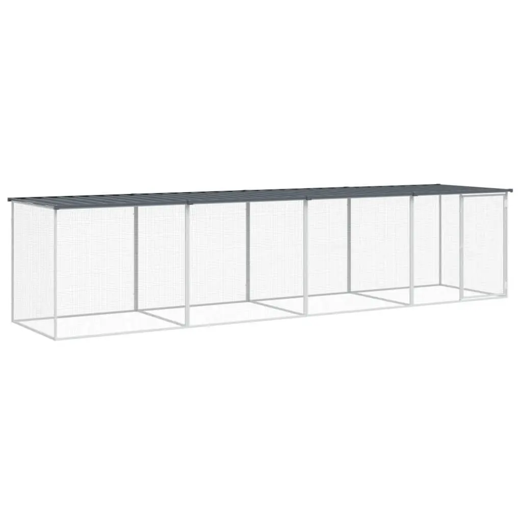 Chicken Cage with Roof Galvanised Steel 403x98x90 cm