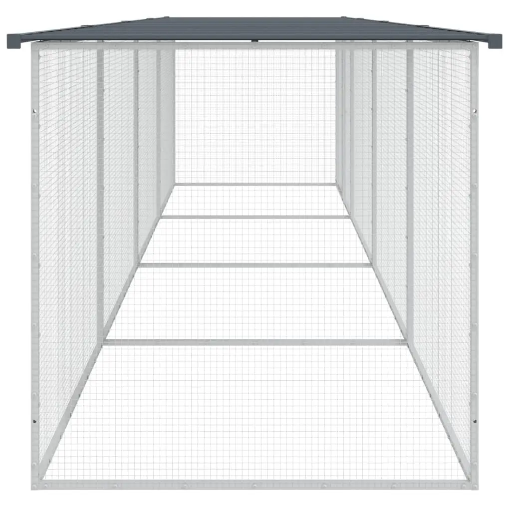 Chicken Cage with Roof Galvanised Steel 403x98x90 cm
