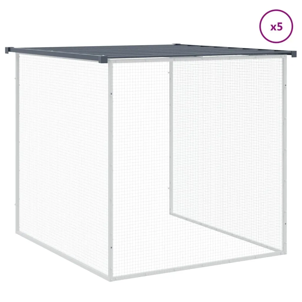 Chicken Cage with Roof Galvanised Steel Anthracite 603x98x90cm