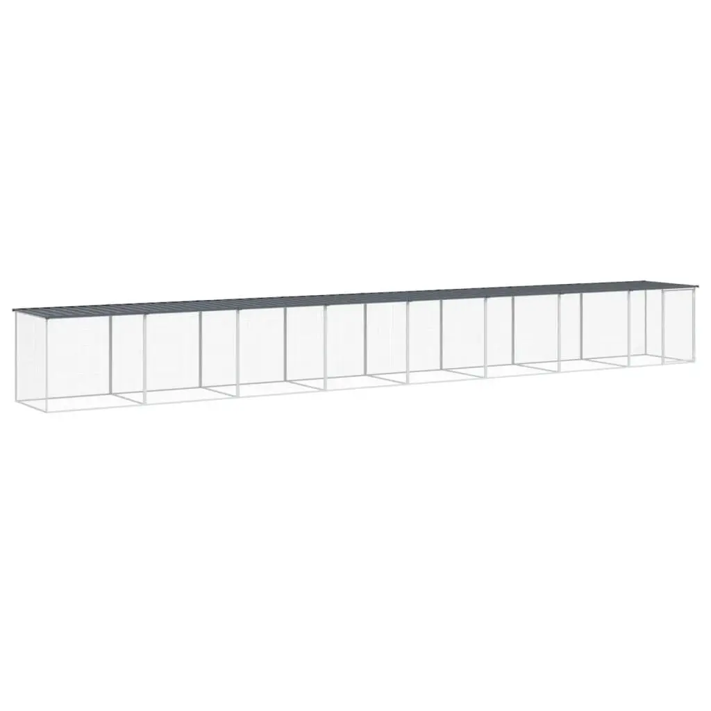 Chicken Cage with Roof Galvanised Steel 803x98x90 cm