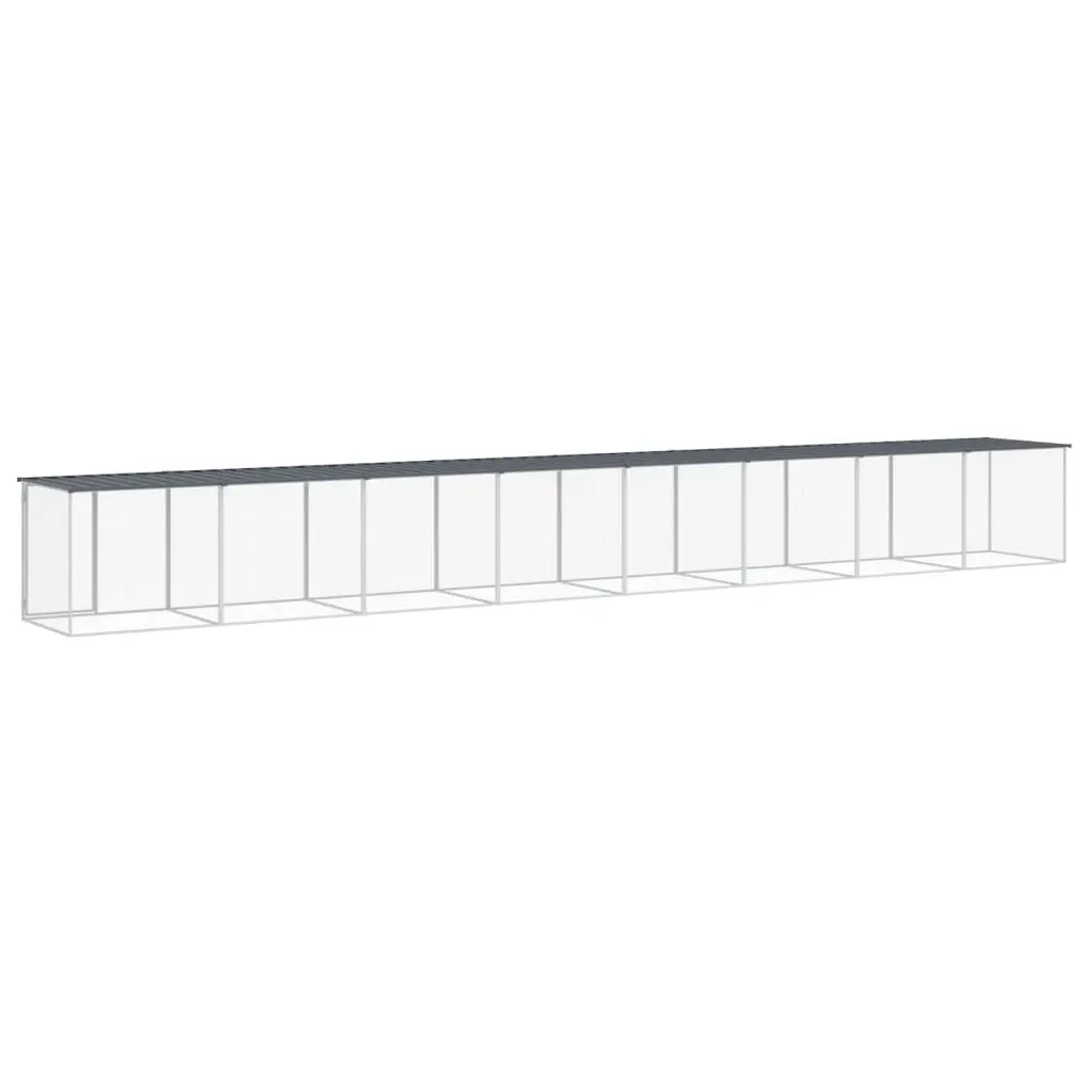 Chicken Cage with Roof Galvanised Steel 803x98x90 cm